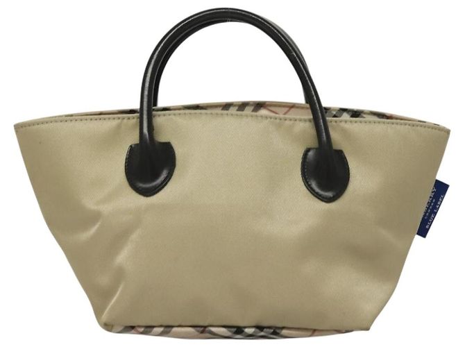 Borsa a mano BURBERRY Blue Label in nylon beige argento autentica ti3277 - vista 13