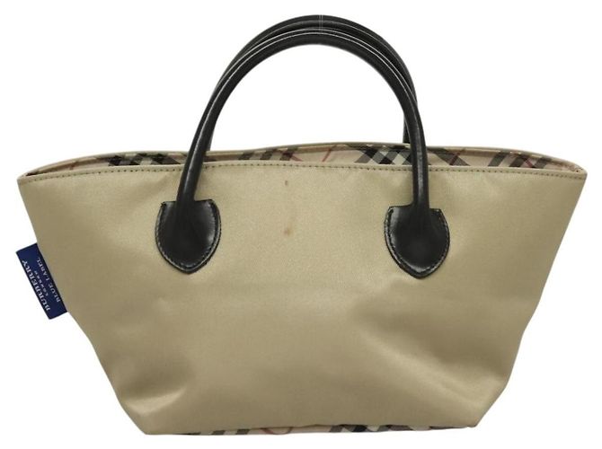 Borsa a mano BURBERRY Blue Label in nylon beige argento autentica ti3277 - vista 2