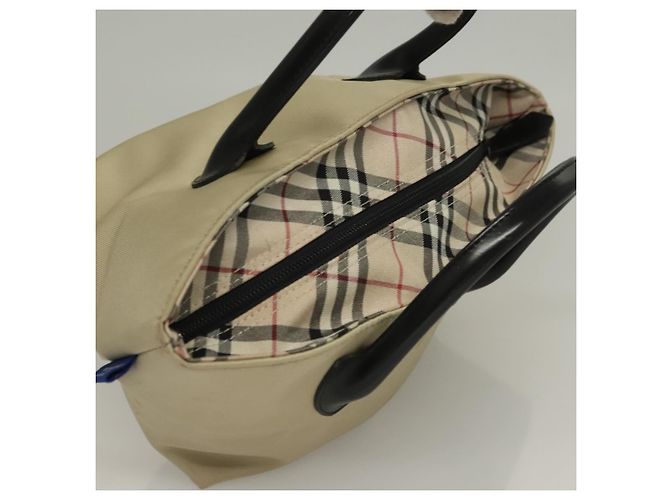 Borsa a mano BURBERRY Blue Label in nylon beige argento autentica ti3277 - vista 6