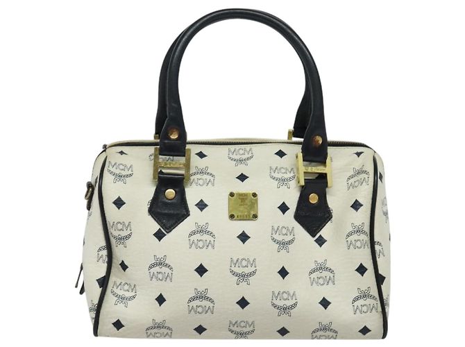 Borsa MCM Logogram Vicetos in pelle PVC 2 in 1 bianca e oro Auth BA3660 Bianco D'oro - vista 13