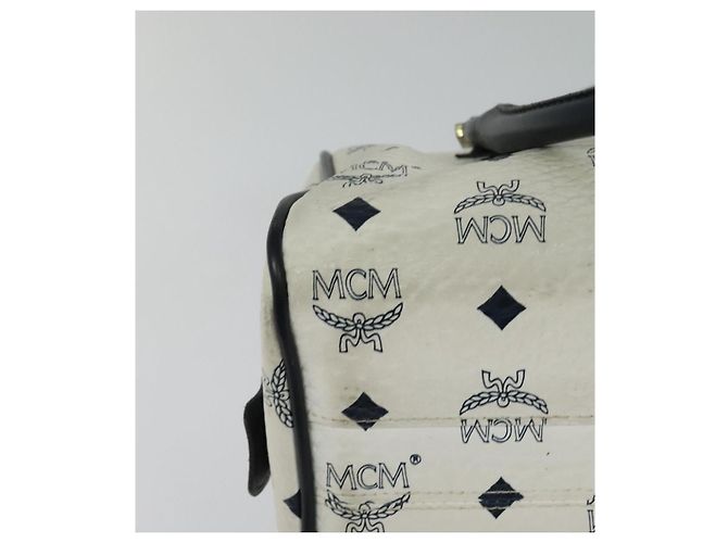 Borsa MCM Logogram Vicetos in pelle PVC 2 in 1 bianca e oro Auth BA3660 Bianco D'oro - vista 15