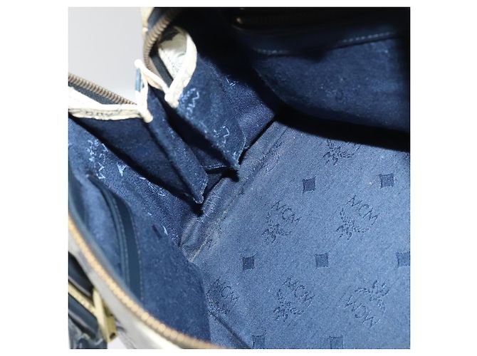 Borsa MCM Logogram Vicetos in pelle PVC 2 in 1 bianca e oro Auth BA3660 Bianco D'oro - vista 19