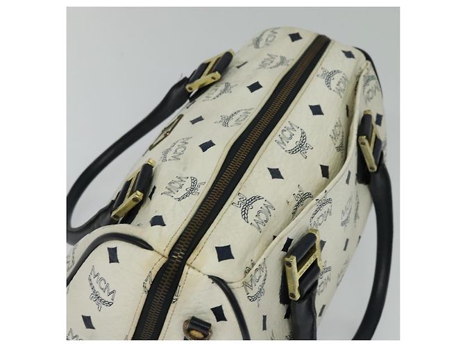 Borsa MCM Logogram Vicetos in pelle PVC 2 in 1 bianca e oro Auth BA3660 Bianco D'oro - vista 6