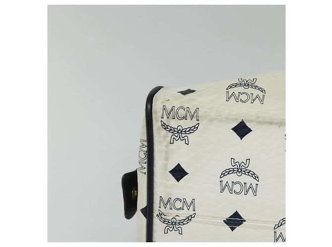 Borsa MCM Logogram Vicetos in pelle PVC 2 in 1 bianca e oro Auth BA3660 Bianco D'oro - vista 9