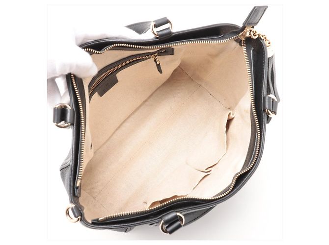 Gucci Borsa a spalla in pelle con chiusura a zip Soho, nera Nero - vista 11