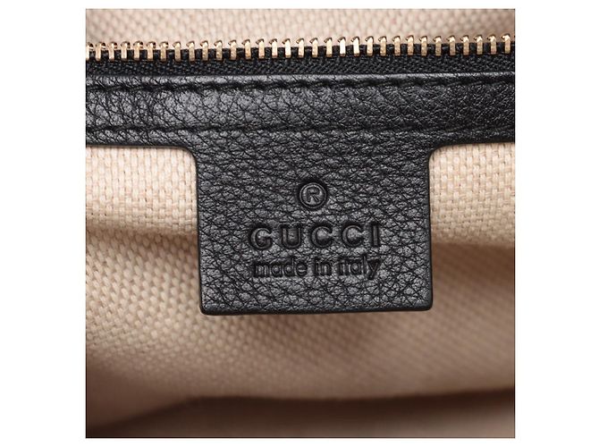 Gucci Borsa a spalla in pelle con chiusura a zip Soho, nera Nero - vista 15