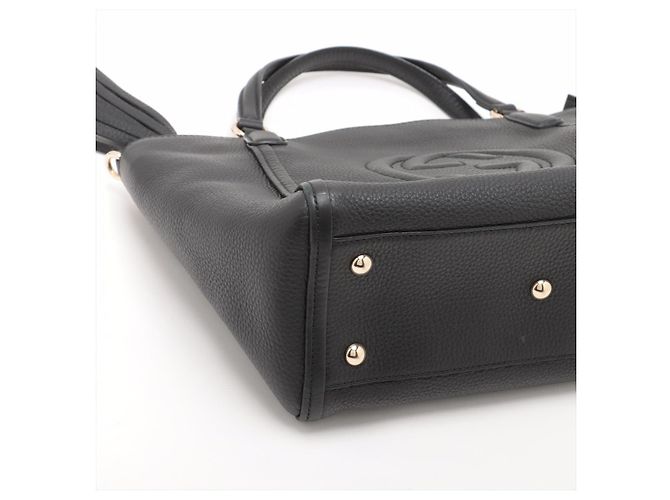 Gucci Borsa a spalla in pelle con chiusura a zip Soho, nera Nero - vista 7