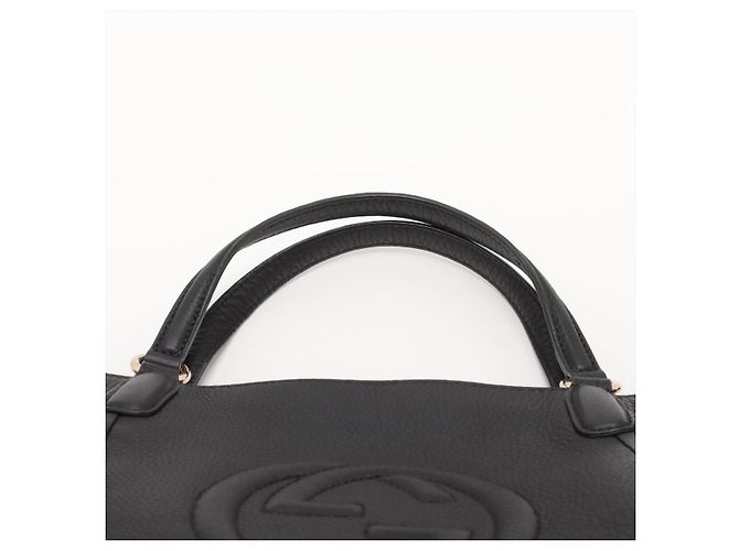 Gucci Borsa a spalla in pelle con chiusura a zip Soho, nera Nero - vista 9