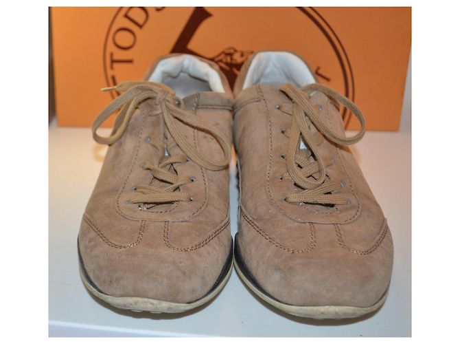 Baskets Tod's en daim marron - vue 3