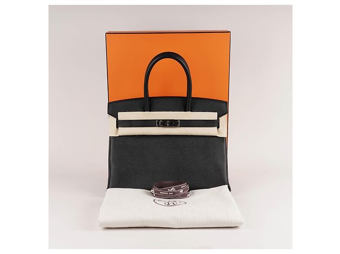 Borsa a mano Hermès Birkin 30 in pelle nera con set completo Nero - vista 13