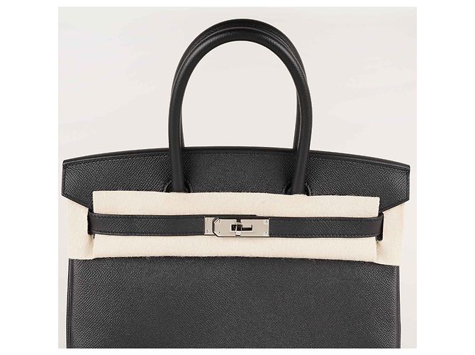 Borsa a mano Hermès Birkin 30 in pelle nera con set completo Nero - vista 6