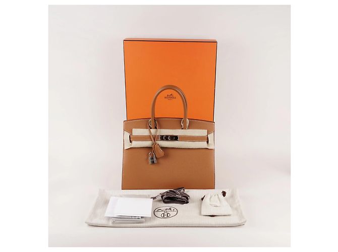 Borsa a mano Hermès Birkin 30 Sellier in pelle marrone - vista 15