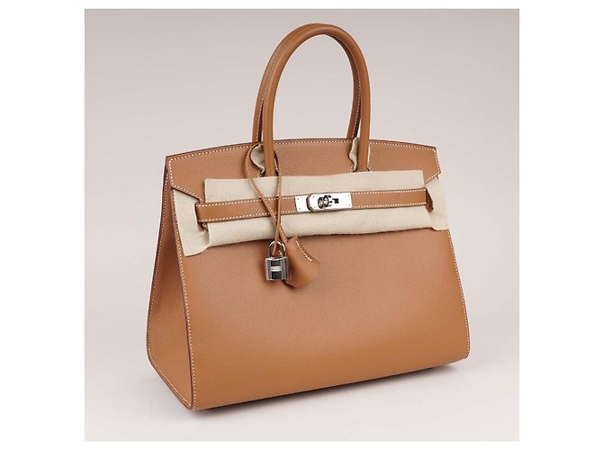 Borsa a mano Hermès Birkin 30 Sellier in pelle marrone - vista 3