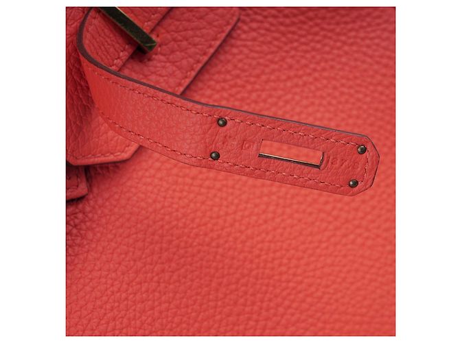 Borsa a mano Hermès Birkin 35 in pelle corallo - vista 12