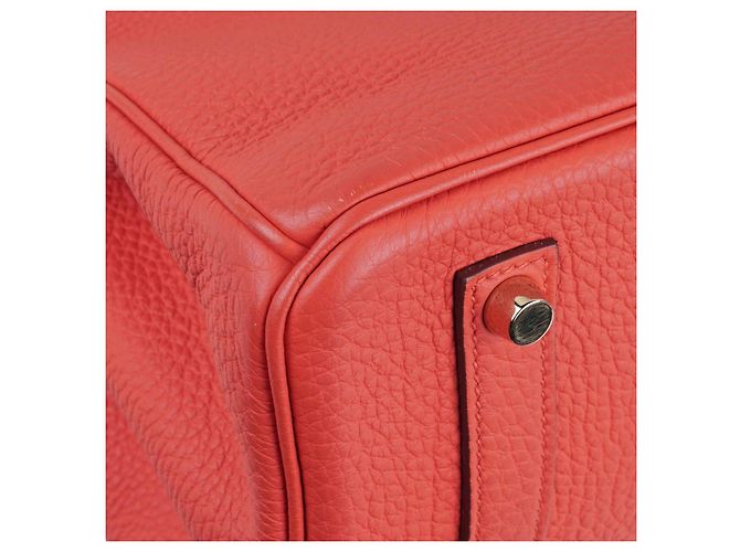 Borsa a mano Hermès Birkin 35 in pelle corallo - vista 13