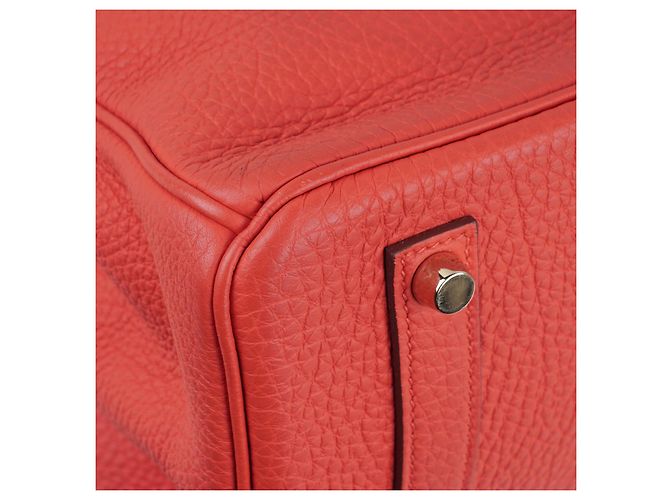 Borsa a mano Hermès Birkin 35 in pelle corallo - vista 15