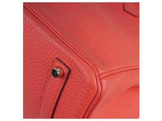 Borsa a mano Hermès Birkin 35 in pelle corallo - vista 16