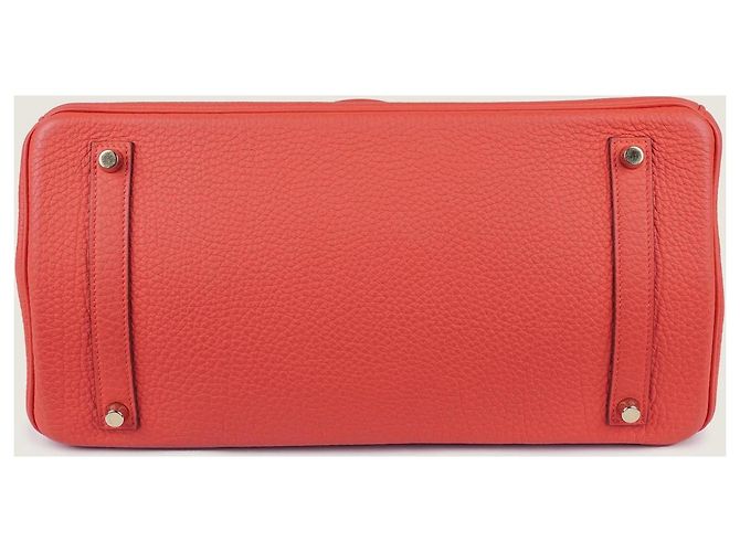 Borsa a mano Hermès Birkin 35 in pelle corallo - vista 5
