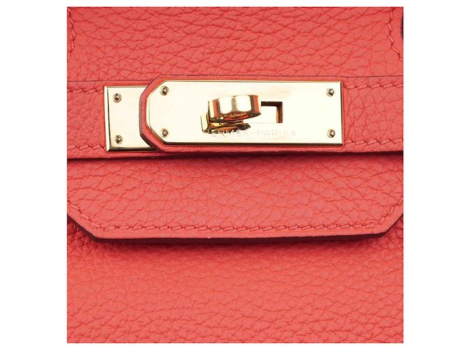 Borsa a mano Hermès Birkin 35 in pelle corallo - vista 6