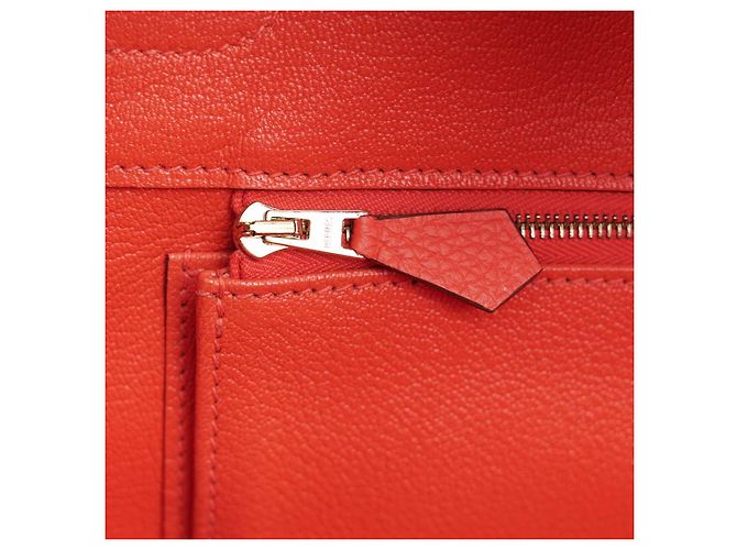 Borsa a mano Hermès Birkin 35 in pelle corallo - vista 9