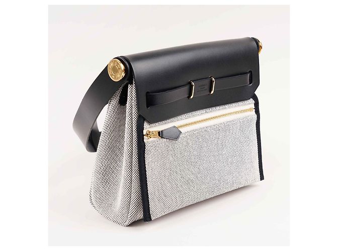 Borsa a mano Hermès Herbag Zip 20 Nera in Tela Nero - vista 4