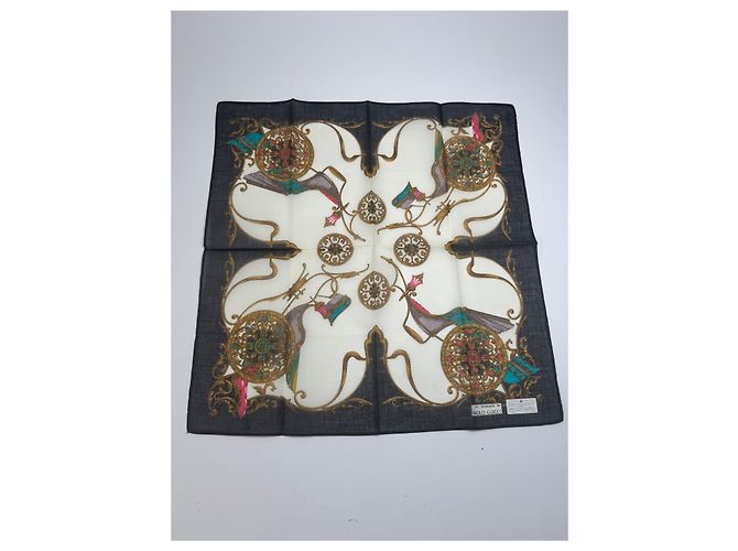 Sciarpa Gucci Vintage Blu navy bianco Multicolore - vista 3