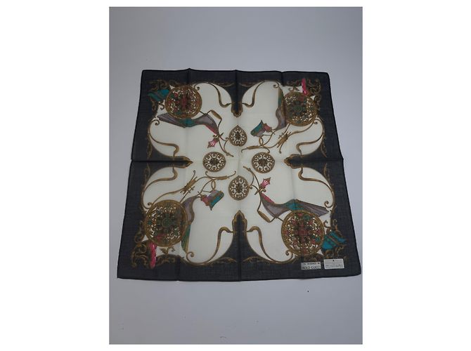 Sciarpa Gucci Vintage Blu navy bianco Multicolore - vista 5