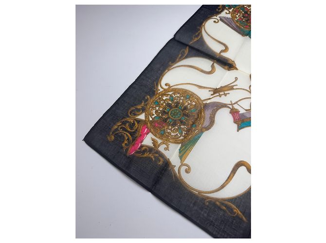 Sciarpa Gucci Vintage Blu navy bianco Multicolore - vista 6