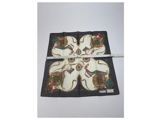 Sciarpa Gucci Vintage Blu navy bianco Multicolore - vista 8