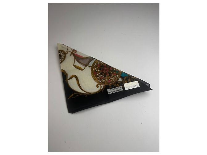 Sciarpa Gucci Vintage Blu navy bianco Multicolore - vista 9