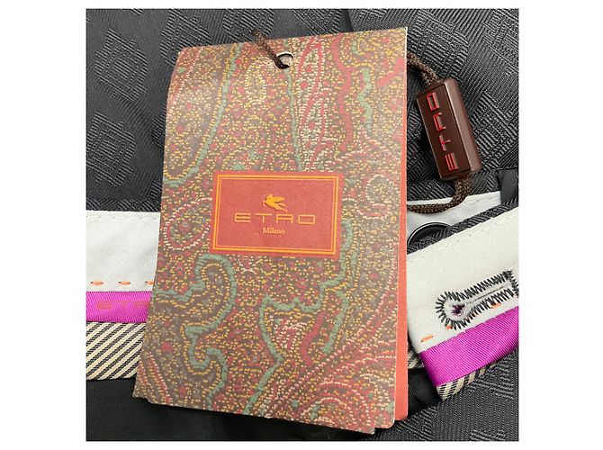 Schwarze Jacquard-Hose mit weitem Bein 2024 Etro - Ansicht 5