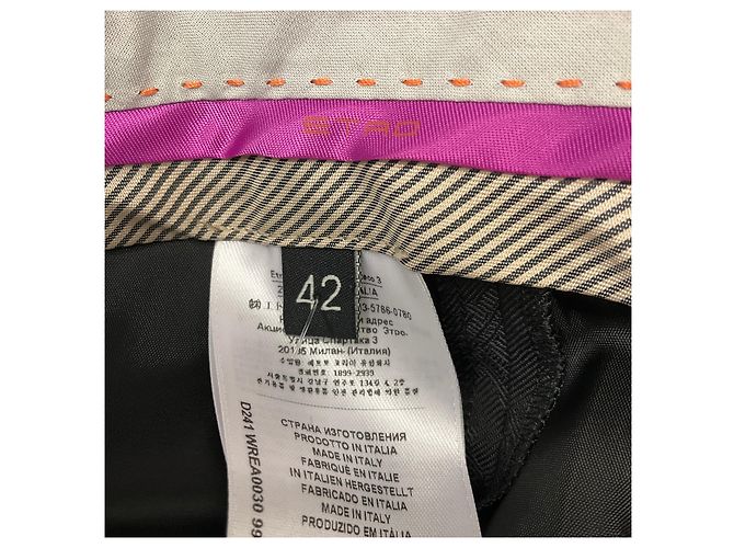 Schwarze Jacquard-Hose mit weitem Bein 2024 Etro - Ansicht 6