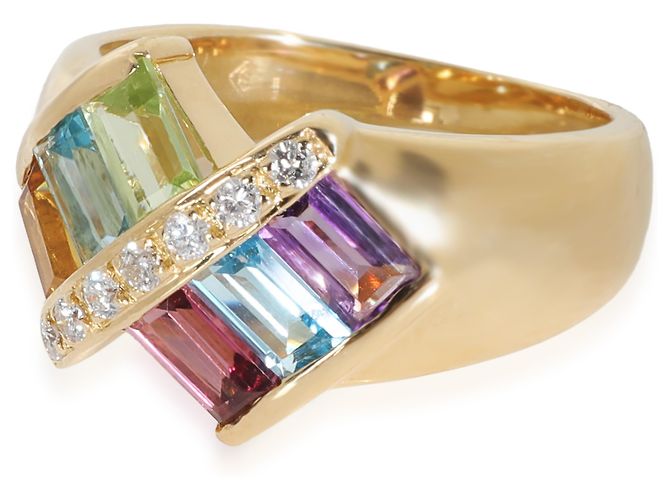 H Stern Anello in oro giallo con diamanti e pietre preziose arcobaleno - vista 2