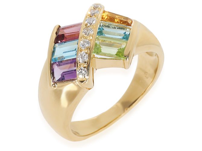 H Stern Anello in oro giallo con diamanti e pietre preziose arcobaleno - vista 3