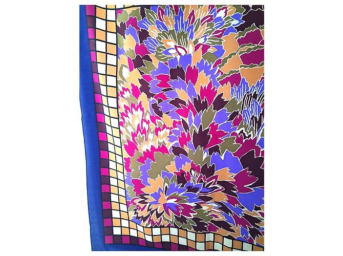 Christian Dior Nuovo e vintage - raro in pura seta crepè - L. 65 cm x 65 Nero Bianco Multicolore Beige Bordò Porpora Cachi Sabbia Senape Cognac Caramello Carne Fuschia Viola scuro - vista 11