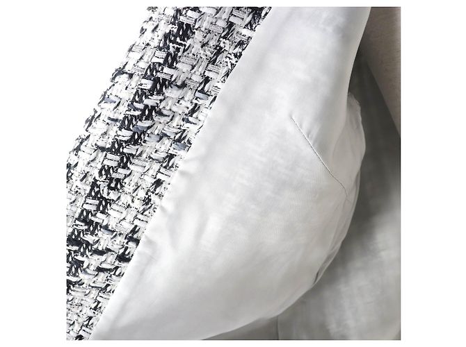 Autre Marque Abrigo de tweed sin cuello GRACE Class Jules Tournier Negro Blanco - vista 5