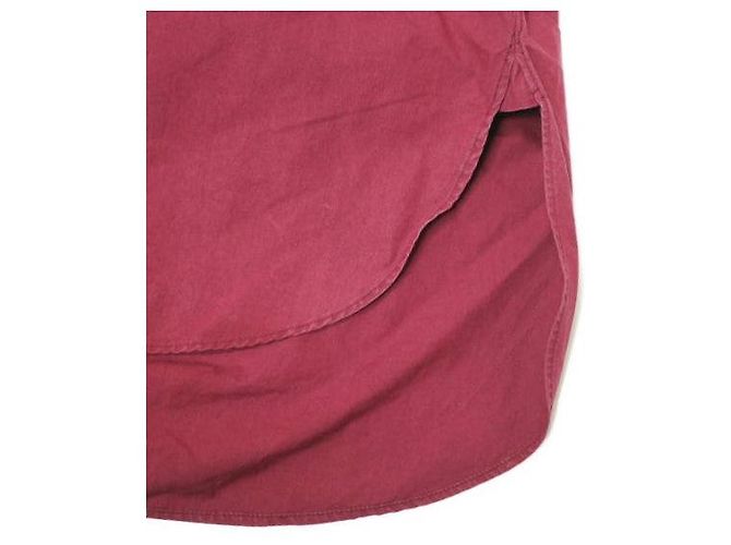 Autre Marque Camisa de algodón con cuello abierto Castaño Burdeos - vista 6