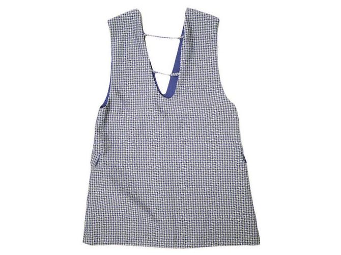 Autre Marque Ärmelloses Ray BEAMS Kleid mit Hahnentritt-Jacquard Lila - Ansicht 2