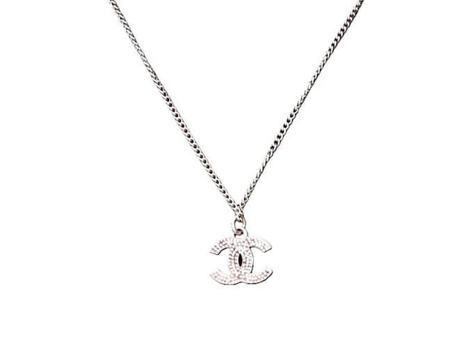 Collana in strass argento Chanel Coco Mark - vista 3