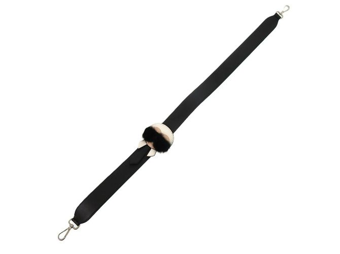 Fendi Karlito Leather Shoulder Strap Black White - view 4