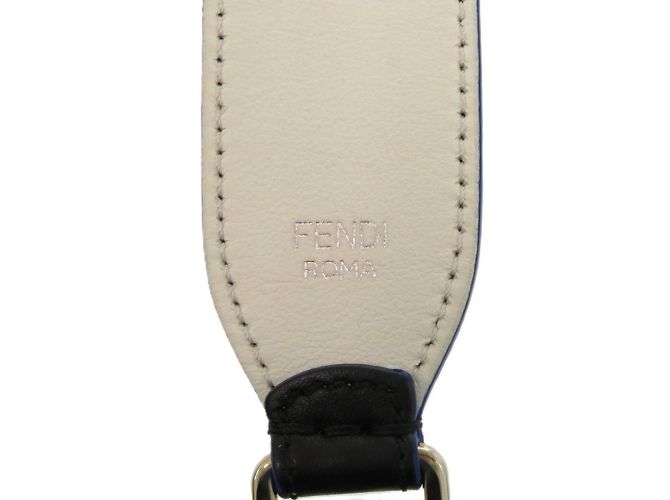 Fendi Karlito Leather Shoulder Strap Black White - view 7