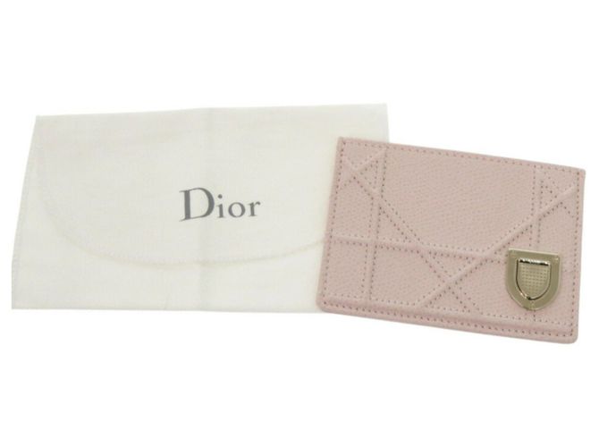 Tarjetero de cuero rosa Christian Dior - vista 3