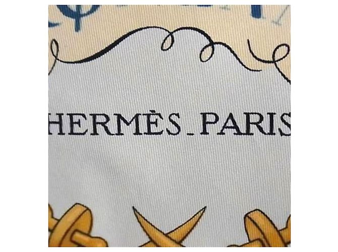 Sciarpa Hermès Carré 90 Gronland Cane Eskimo della Groenlandia Multicolore Beige - vista 6