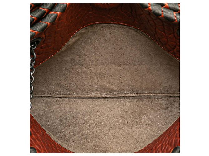 Borsa a spalla duo in pelle texturizzata rossa con cuciture Bottega Veneta - vista 4