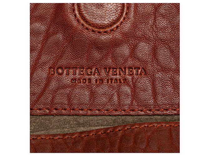Borsa a spalla duo in pelle texturizzata rossa con cuciture Bottega Veneta - vista 5