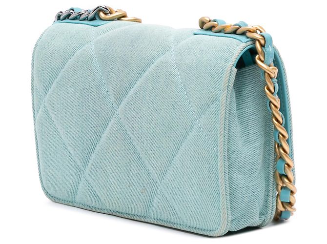 Wallet On Chain Portafoglio 19 di Chanel in Denim Blu Turchese - vista 2