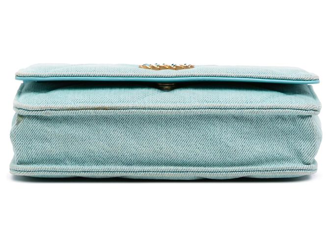Wallet On Chain Portafoglio 19 di Chanel in Denim Blu Turchese - vista 3