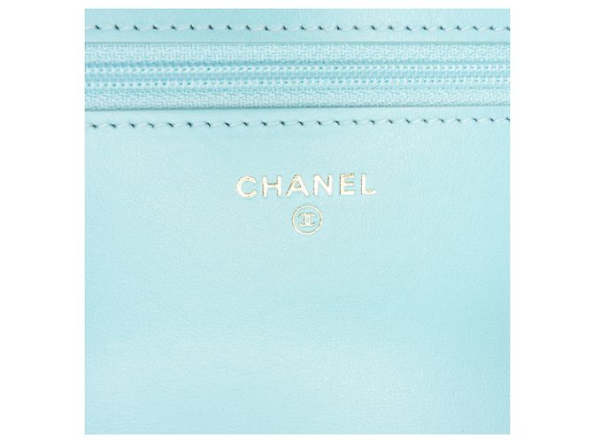Wallet On Chain Portafoglio 19 di Chanel in Denim Blu Turchese - vista 6