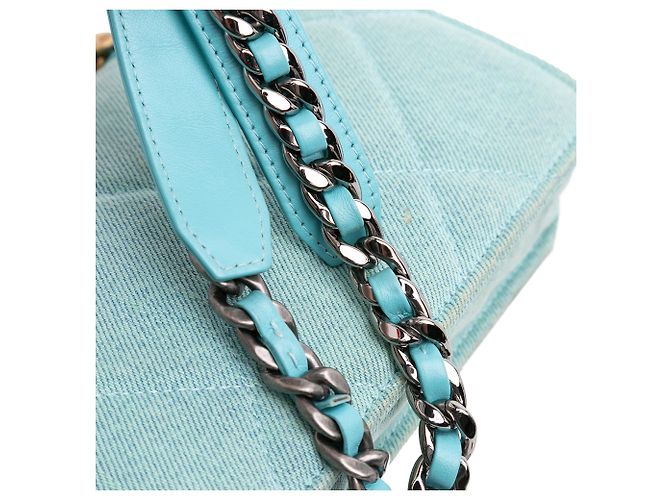 Wallet On Chain Portafoglio 19 di Chanel in Denim Blu Turchese - vista 8
