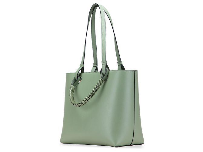 LOEWE Borsa Anagram in pelle di vitello liscia verde piccola - vista 2